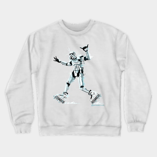 Blading Trooper Crewneck Sweatshirt by LouieJoyce